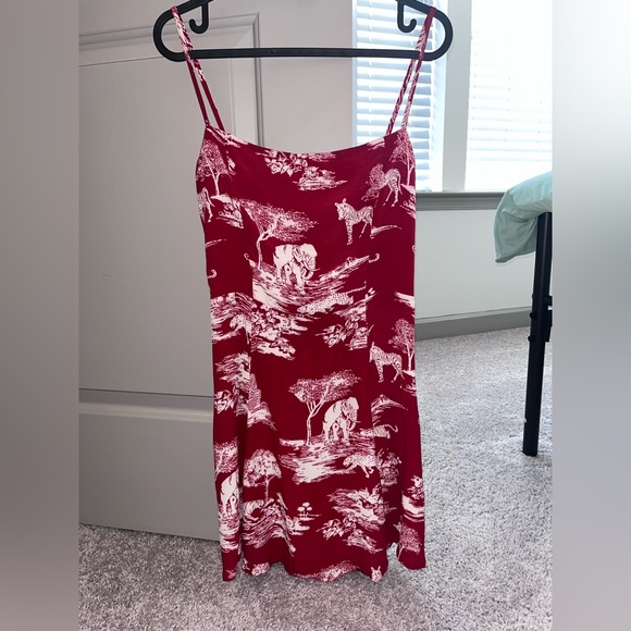 REFORMATION Kendall Mini Dress Nairobi Safari Animal Print 2 - Picture 4 of 7